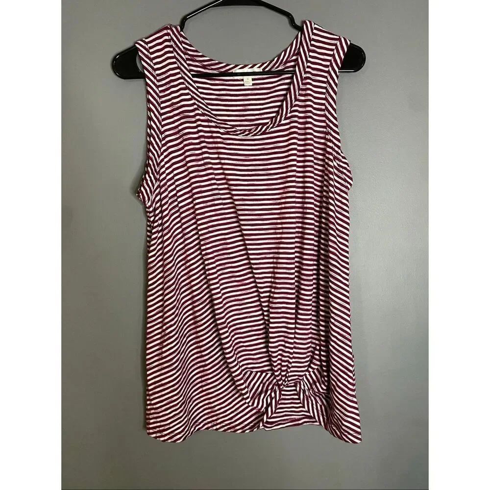 NINE BRITTON LEVIE SLEEVELESS KNOT FRONT KNIT TOP BURGANDY SIZE XL